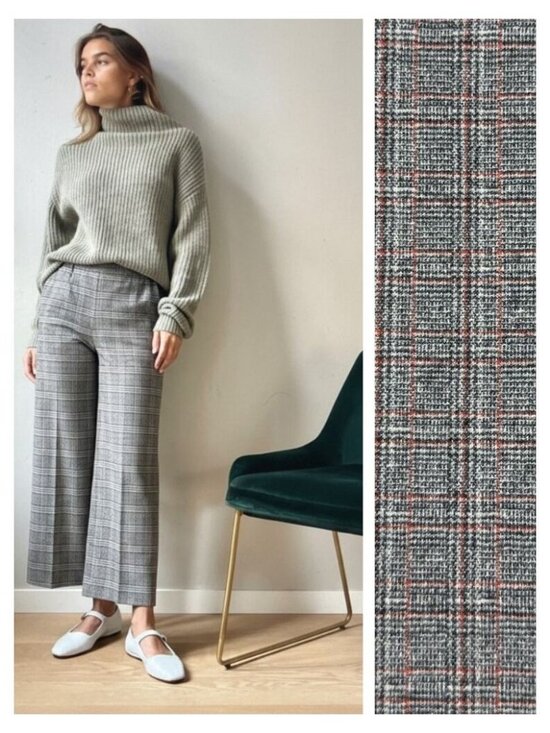 Wilfred Pants - WILFRED Aritzia Easy Pant Wool High Rise Plaid Trousers Sz XS